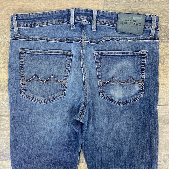 MAC Arne Pipe Lighter Denim Jeans Blue Stretch Skinny Fit Men's Sz 34 - Picture 4 of 8